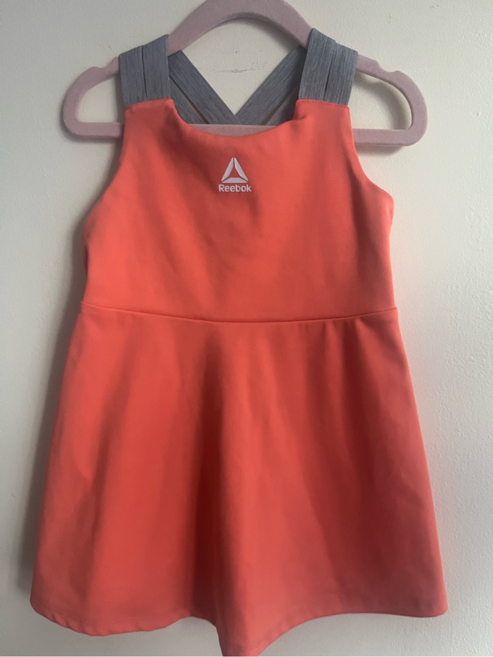 Reebok Coral Sports Dress with Heather Gray Straps 3T